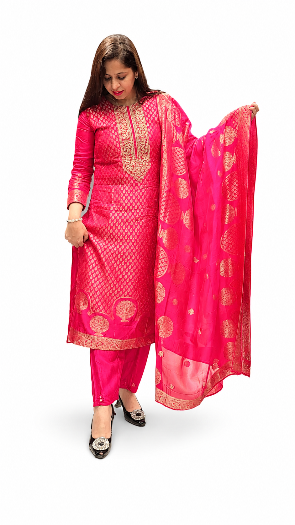 Women's Premium Brocade Suit Set | Elegant Ethnic Wear with Woven Design | Festive, Wedding, Party & Traditional Kurta Set
