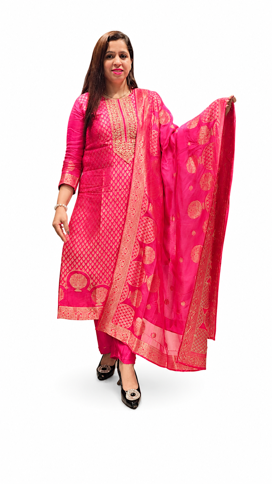 Women's Premium Brocade Suit Set | Elegant Ethnic Wear with Woven Design | Festive, Wedding, Party & Traditional Kurta Set
