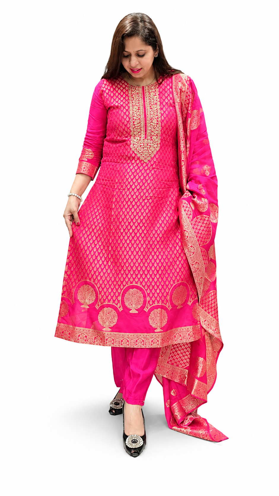 Women's Premium Brocade Suit Set | Elegant Ethnic Wear with Woven Design | Festive, Wedding, Party & Traditional Kurta Set