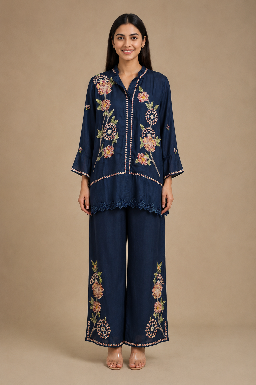 Women's Embroidered Co-Ord Set – Pure Cotton Fabric