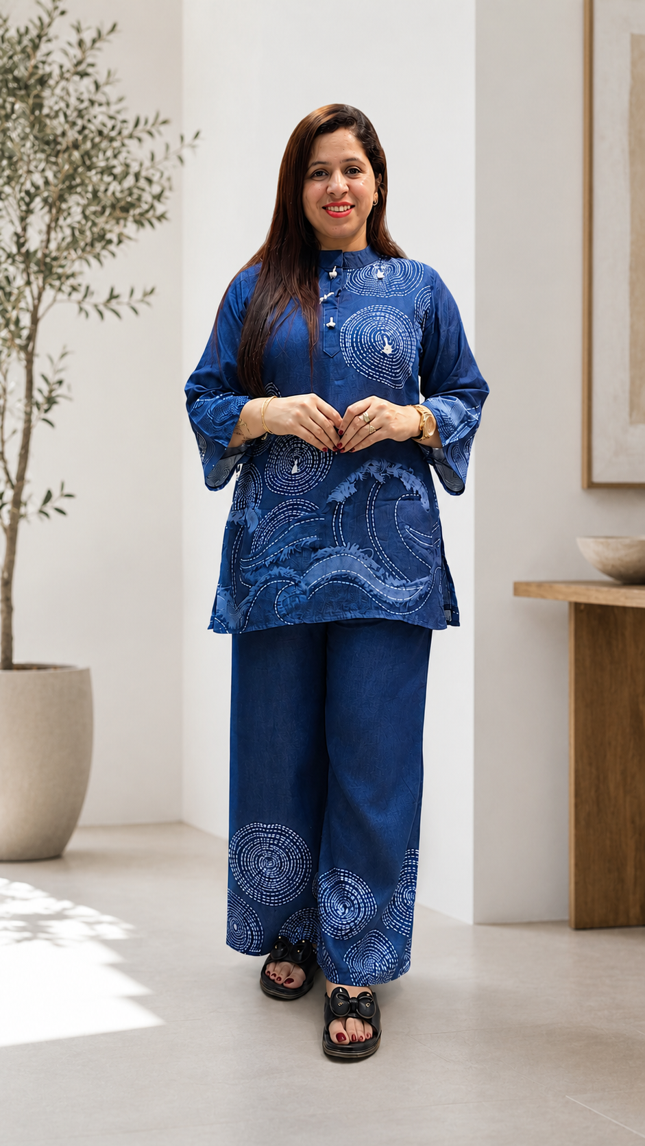 Women's 2-Piece Soft 3D Denim Co-Ord Set