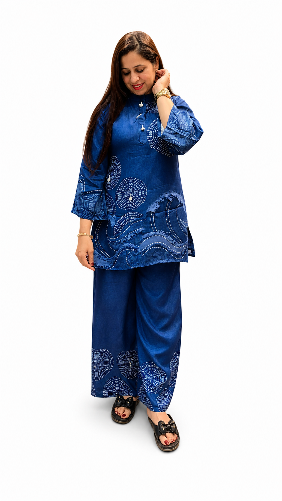 Women's 2-Piece Soft 3D Denim Co-Ord Set