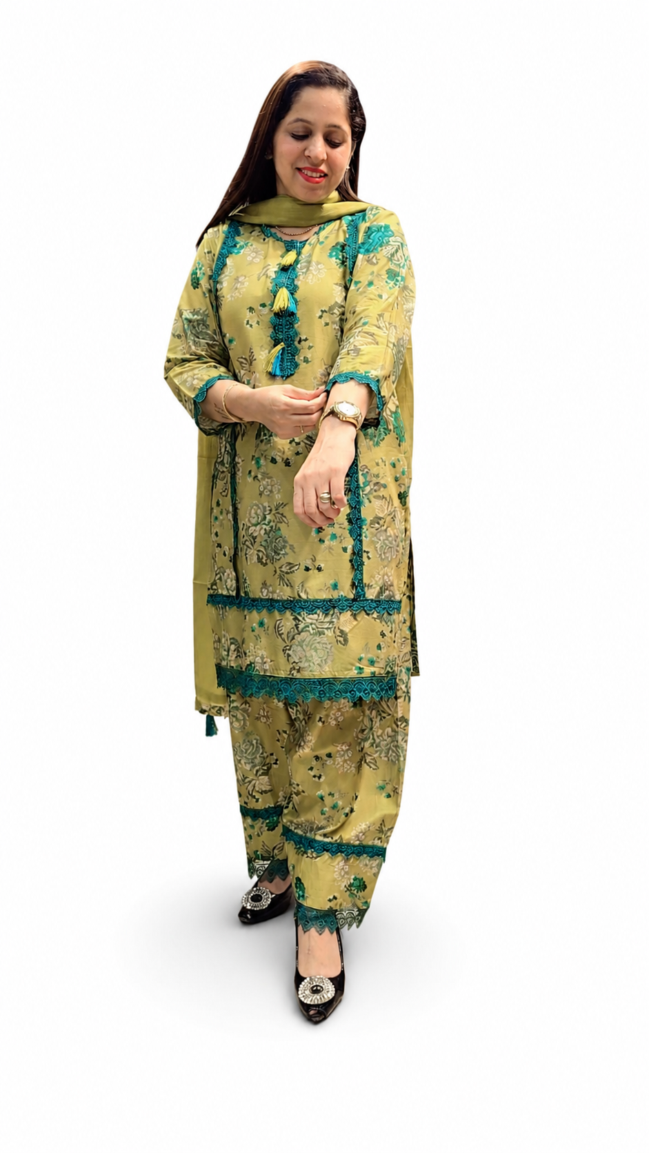 3-Piece Printed Farshi Salwar Suit for Women – Muslin Cotton