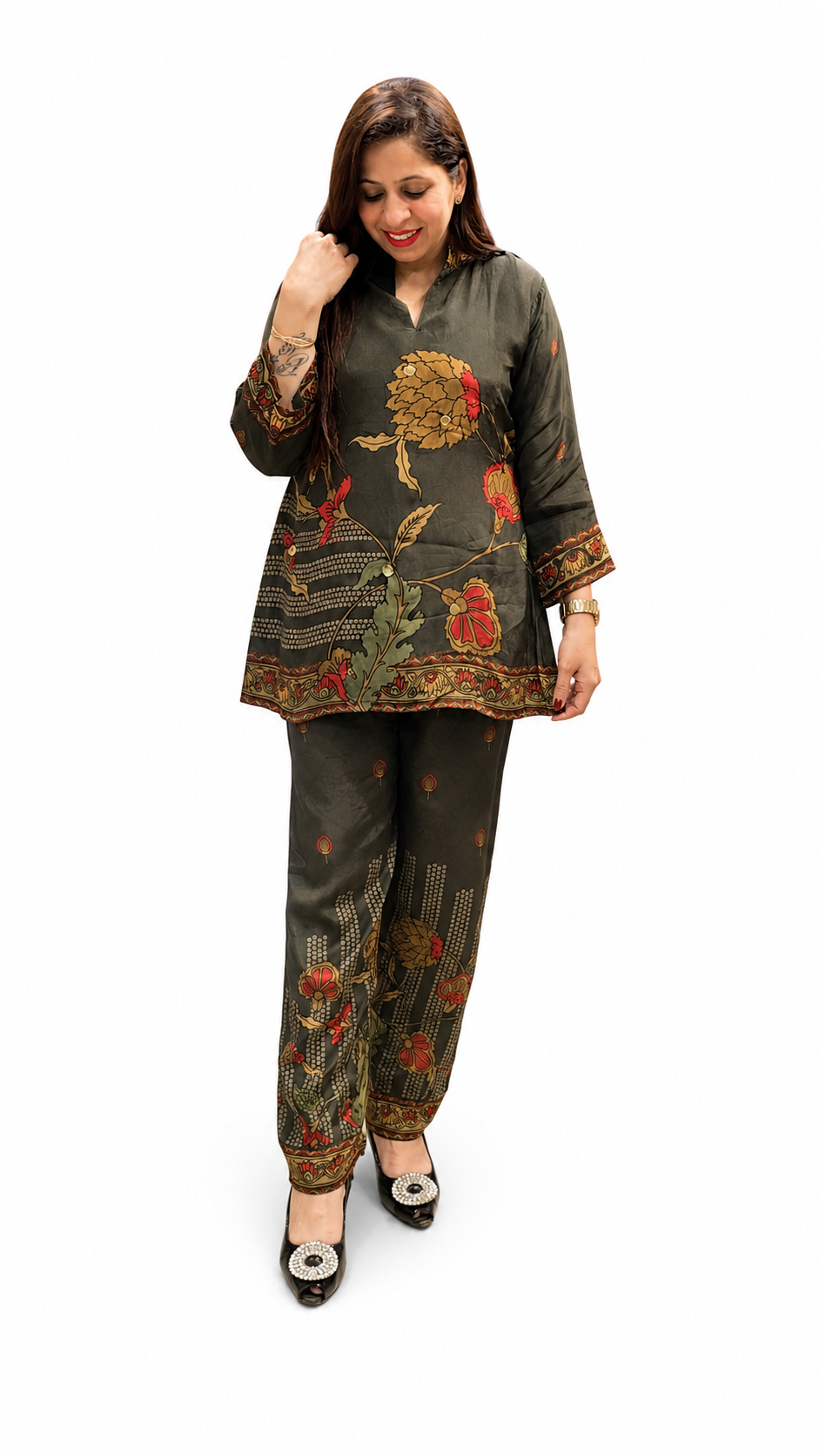 Women's 2-Piece Co-Ord Set – Modal Crepe Fabric