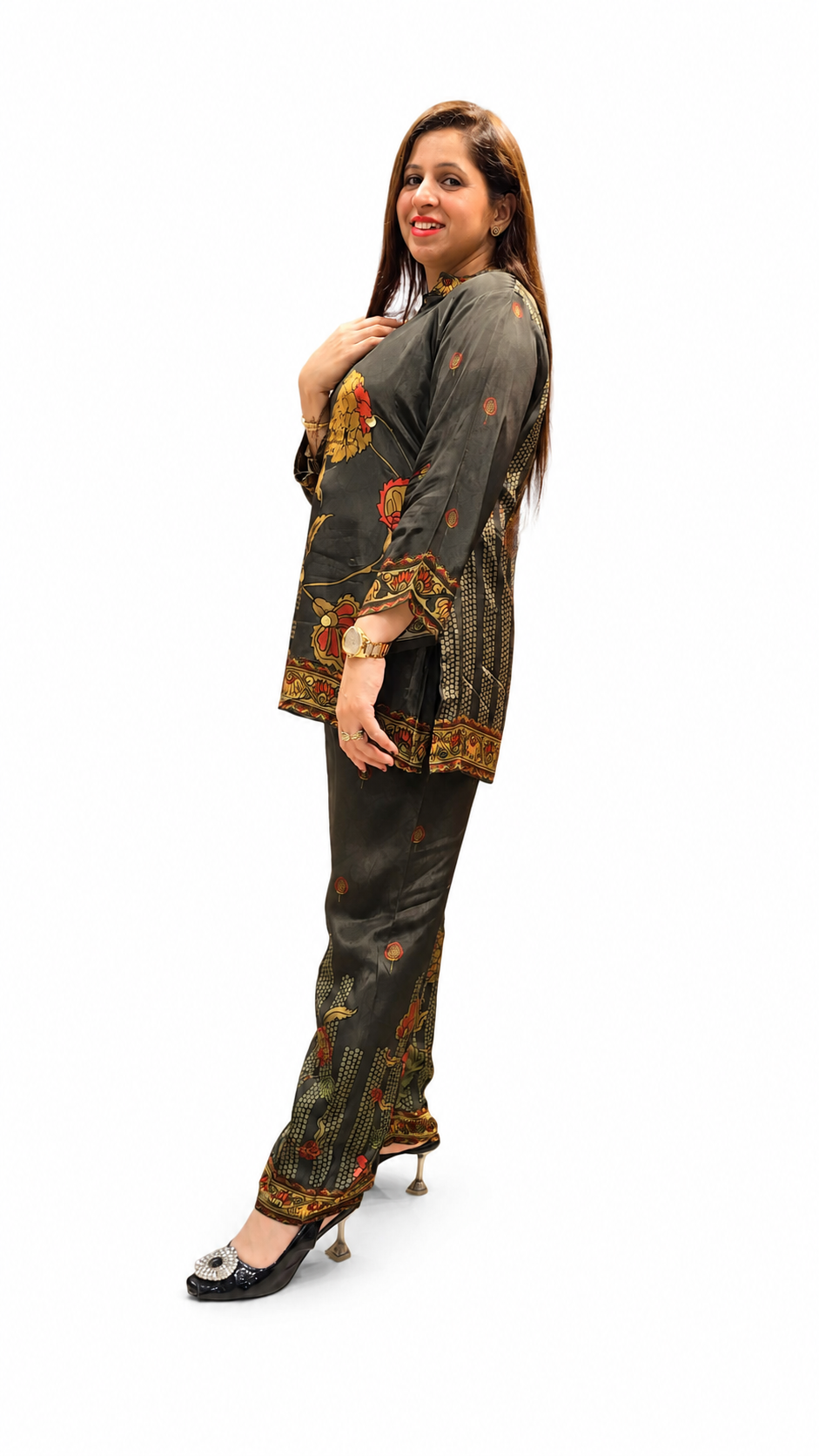Women's 2-Piece Co-Ord Set – Modal Crepe Fabric