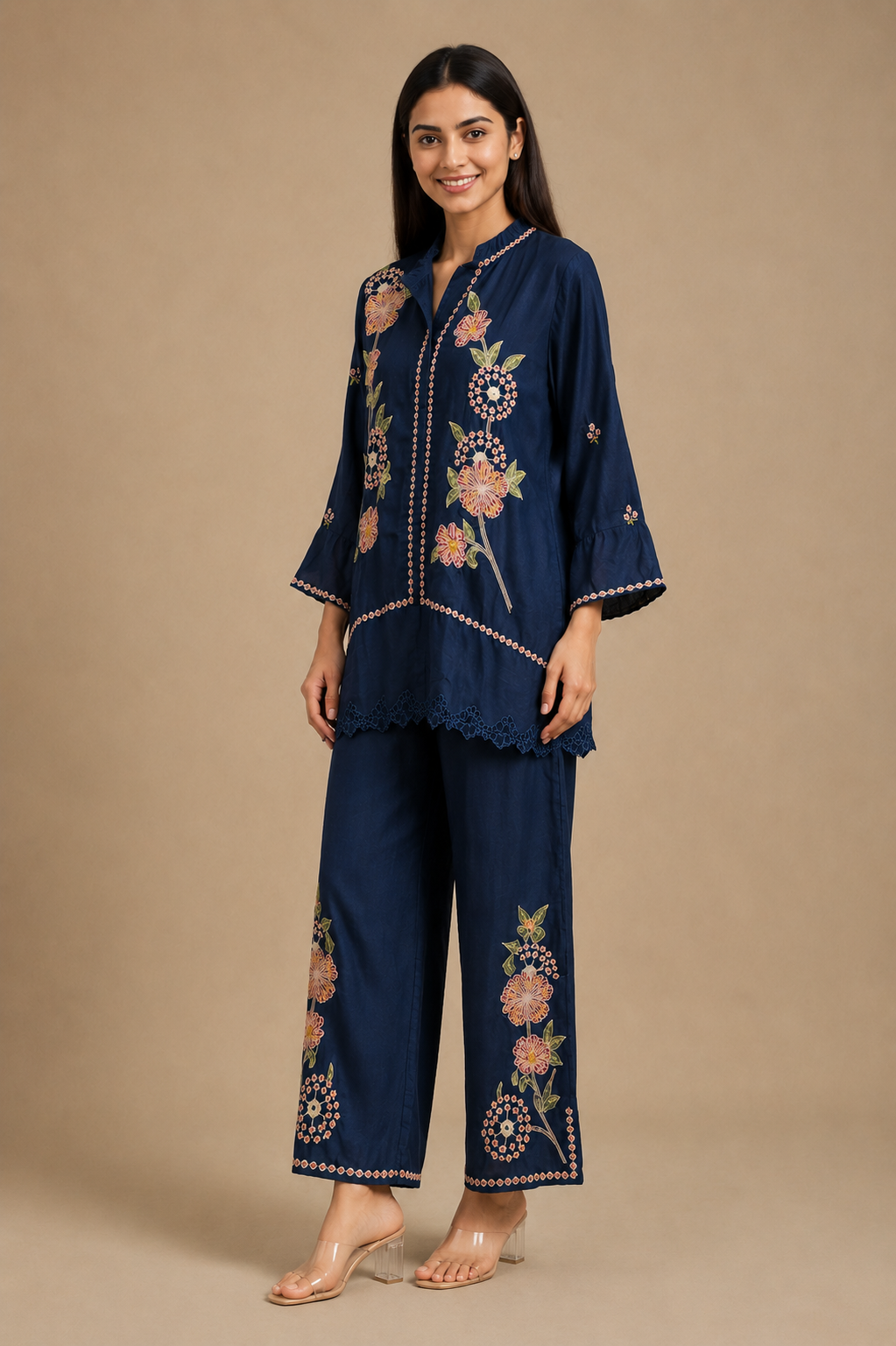 Women's Embroidered Co-Ord Set – Pure Cotton Fabric
