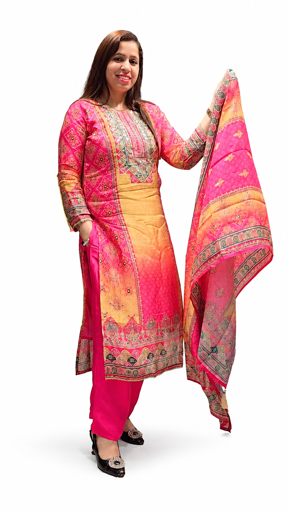 Premium Jaipuri Muslin Suit Fabric for Women | Soft Printed Unstitched Dress Material | Traditional Ethnic Wear for Festive & Casual Use