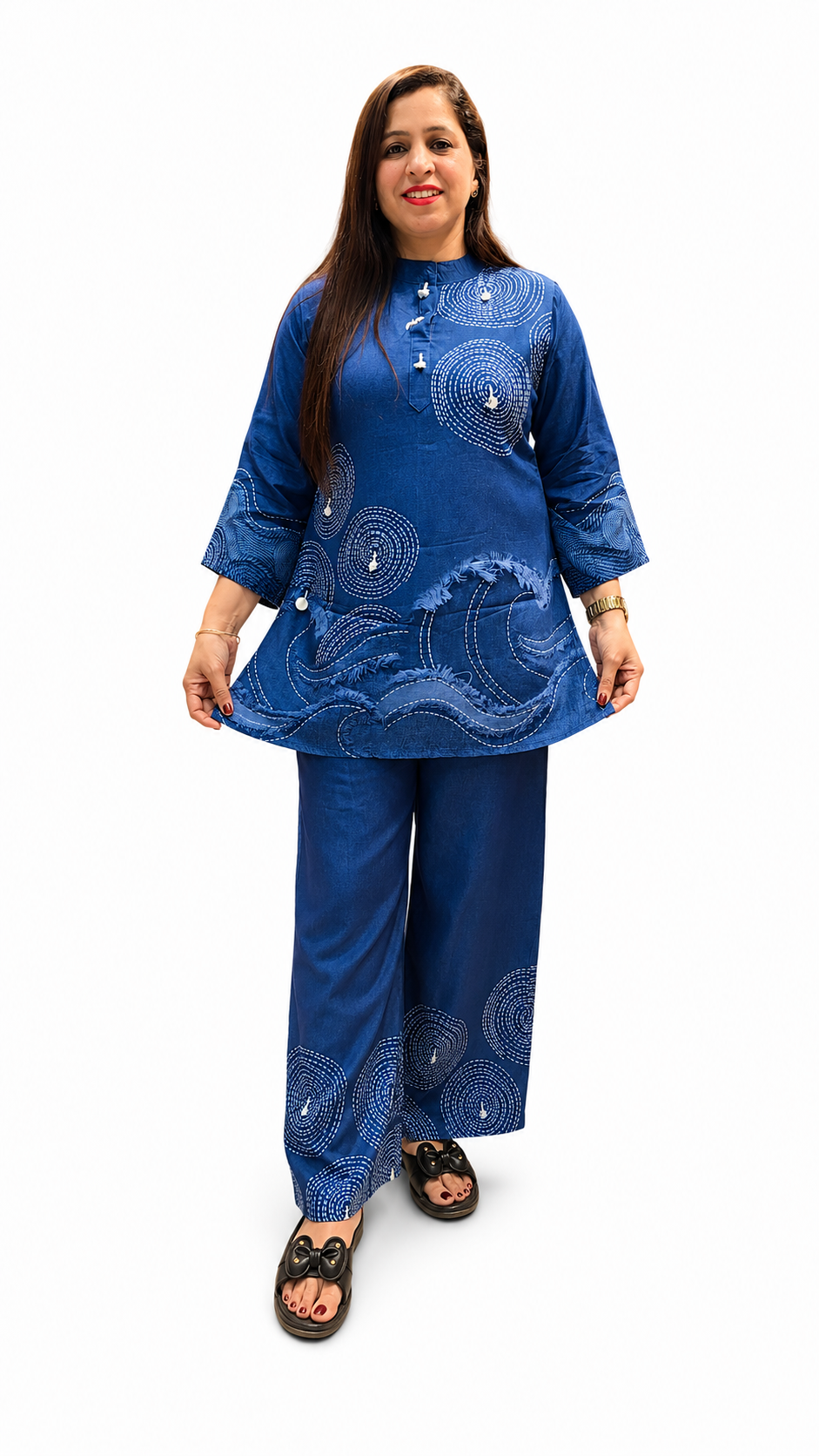 Women's 2-Piece Soft 3D Denim Co-Ord Set