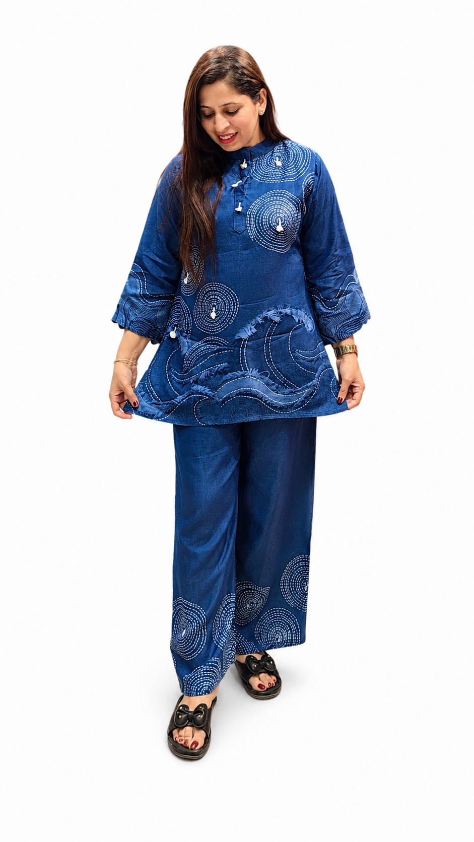 Women's 2-Piece Soft 3D Denim Co-Ord Set
