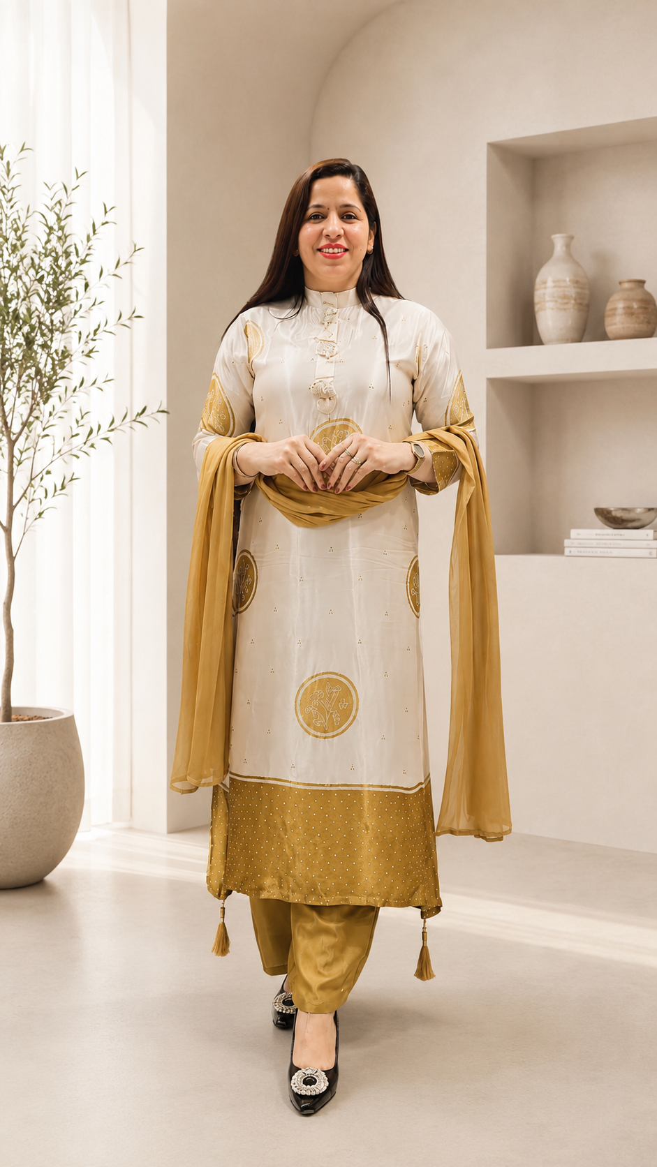 Pure Crepe 3-Piece Suit Set